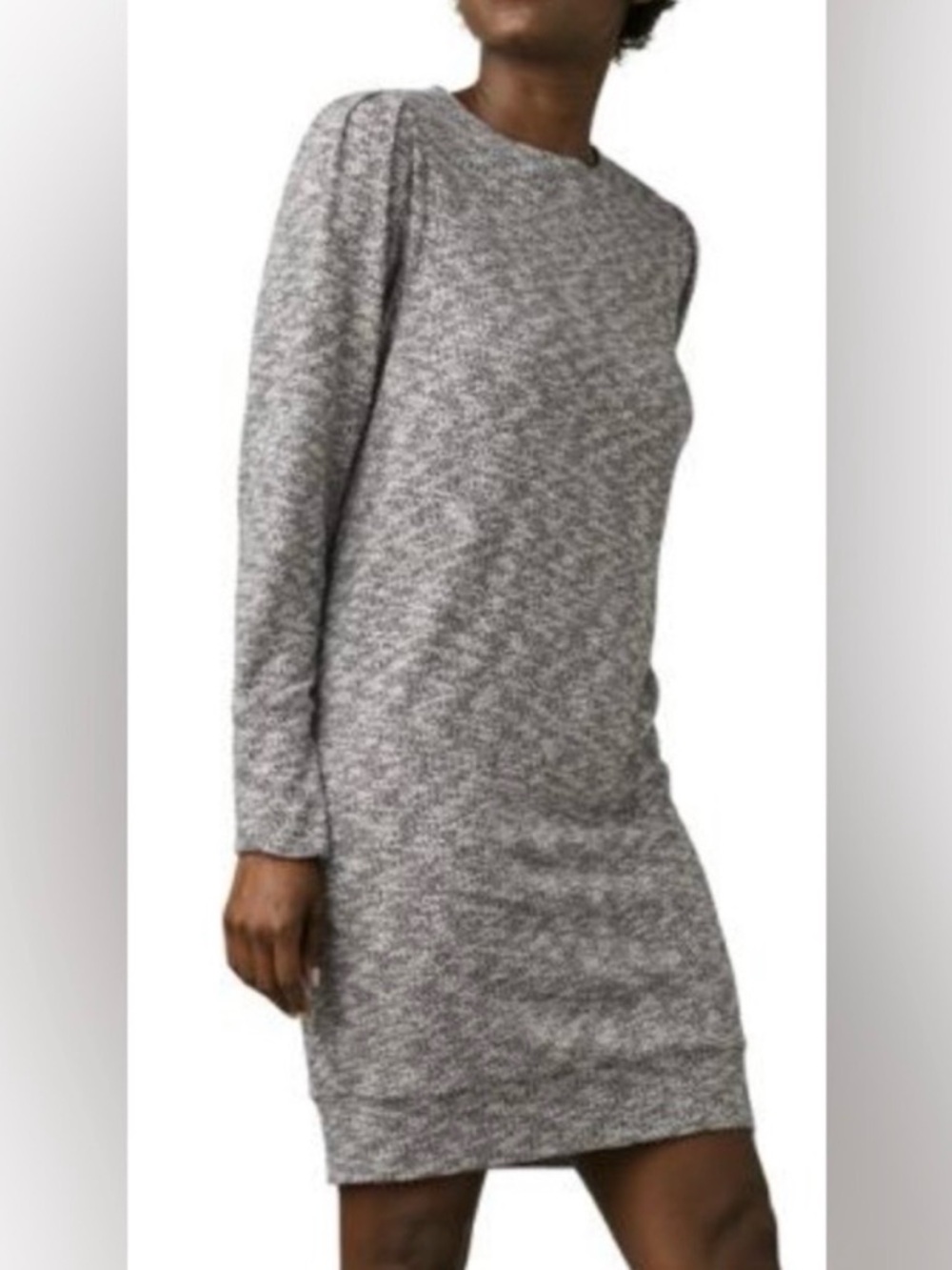 Prana Zara Gray Long-Sleeve Knit Shift Dress